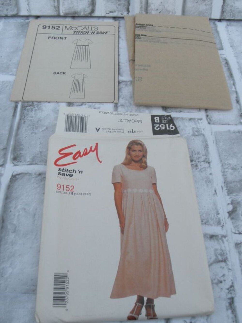 #9152 PRE-OWNED MCCALLS EASY STITCH'N SAVE UNCUT SEWING PATTERN DRESS SZ 16-22